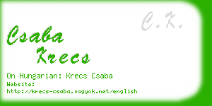 csaba krecs business card